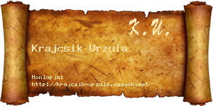 Krajcsik Urzula névjegykártya